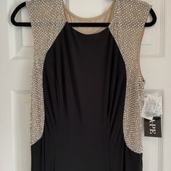 NEW Black, Long Dress, Beaded Back - Xscape Brand, Sizes 10,,12,14 NEW!