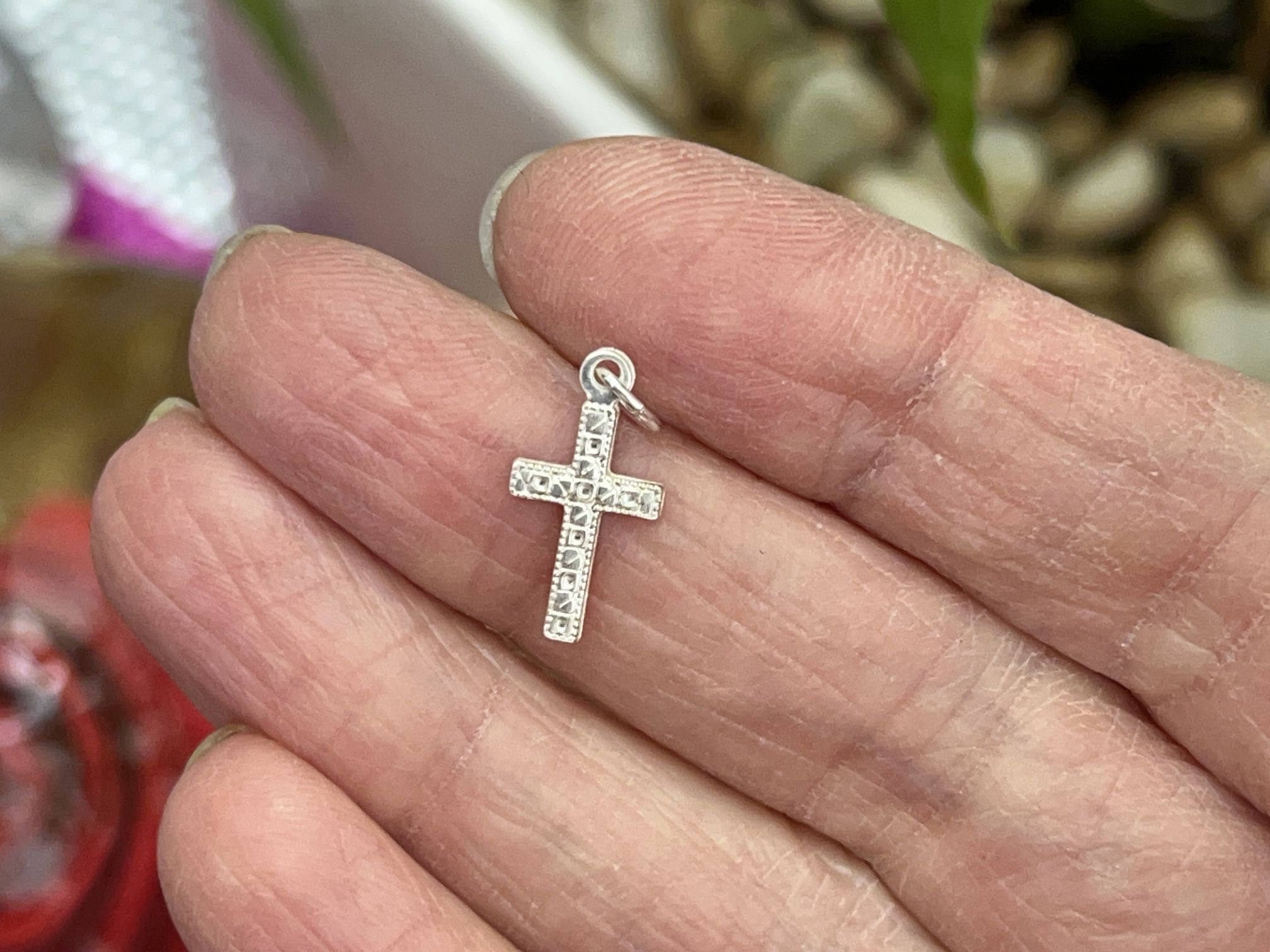Sterling Silver Cross Charm Pendant 