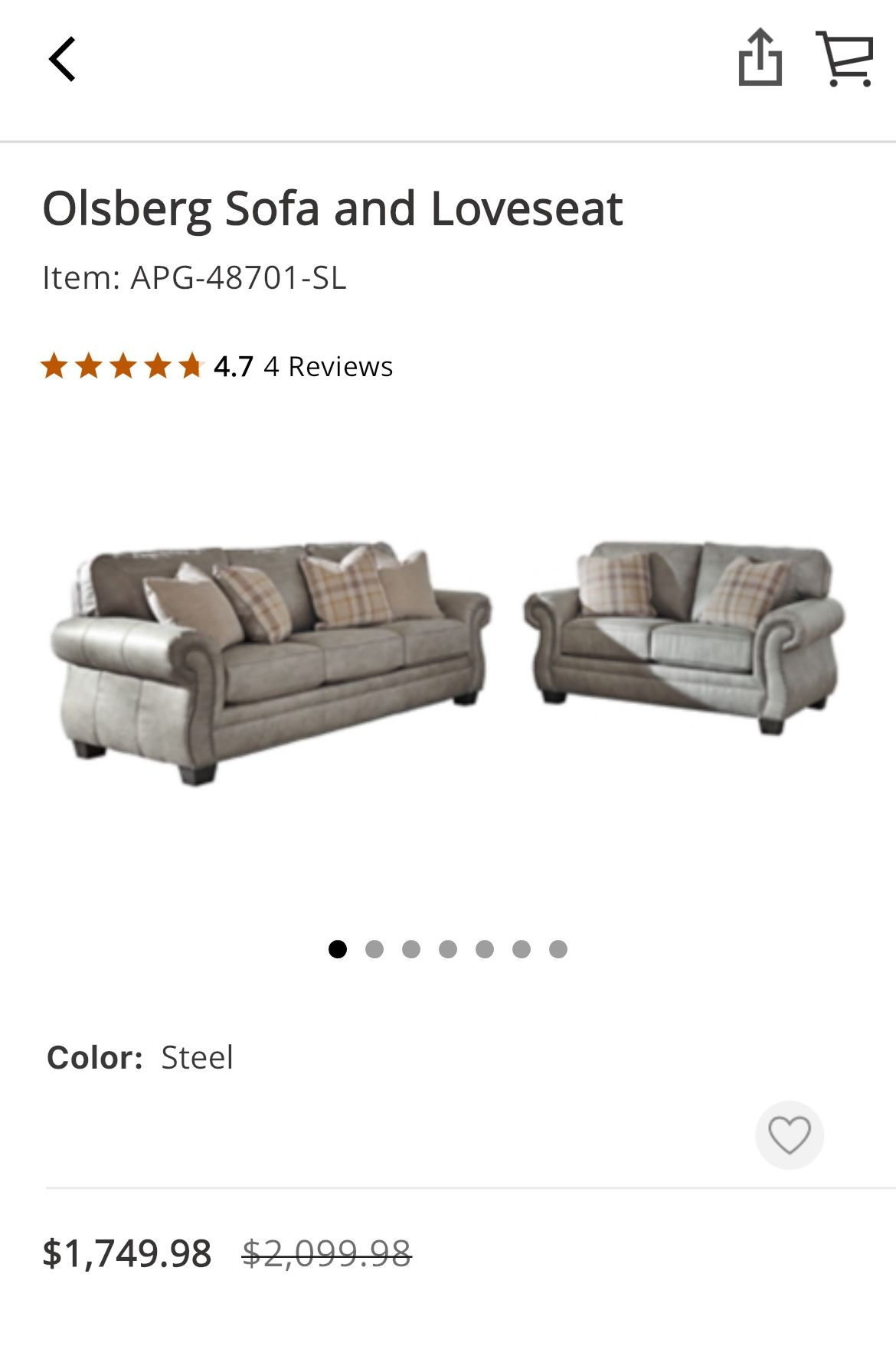 Ashley Sofa And Loveseat (barely Used)