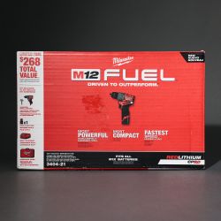 Milwaukee M12 FUEL 12V 1/2 Inch Hammer Drill Driver Kit Brushless 3404-21 + 2.0Ah Battery Charger