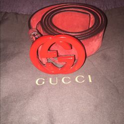 Gucci red belt authentic