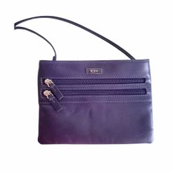 Tumi Purple Multi-Zip Small Crossbody Bag - Lightweight Travel Pouch