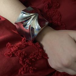 Large Silver Tone Cuffed Bracelet New $8 