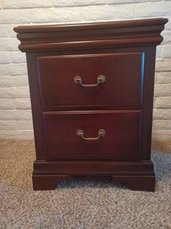 Traditional Solid Wood Nightstand with Hidden Writing Surface - $150 OBO - CASH ONLY
