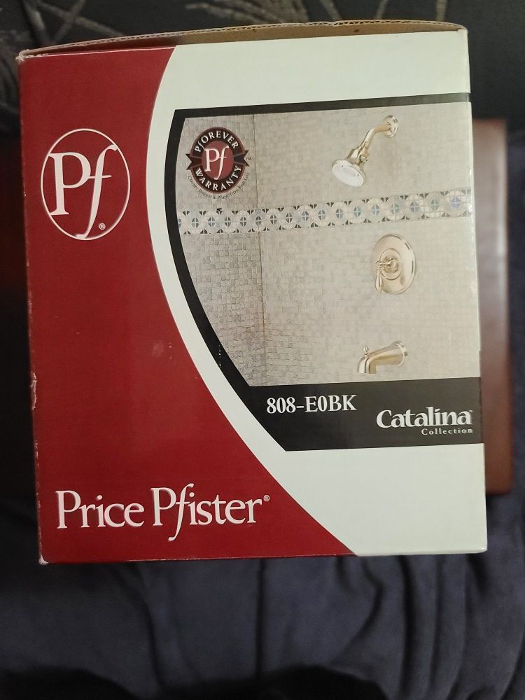 New Price Pfister 808-E0BK Catalina Tub & Shower Set with Brush Nickel Finish