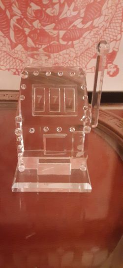 Heavy Cut Crystal SLOT MACHINE Shannon Glass 4.5" t x 3" w