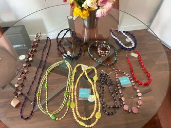 11-Piece Jay King Mine Finds Lot - 925 Silver Gemstone Necklaces