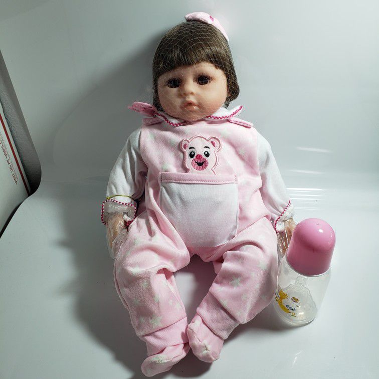 ENADOLL Reborn Baby Doll Realistic Silicone Vinyl Baby Pink