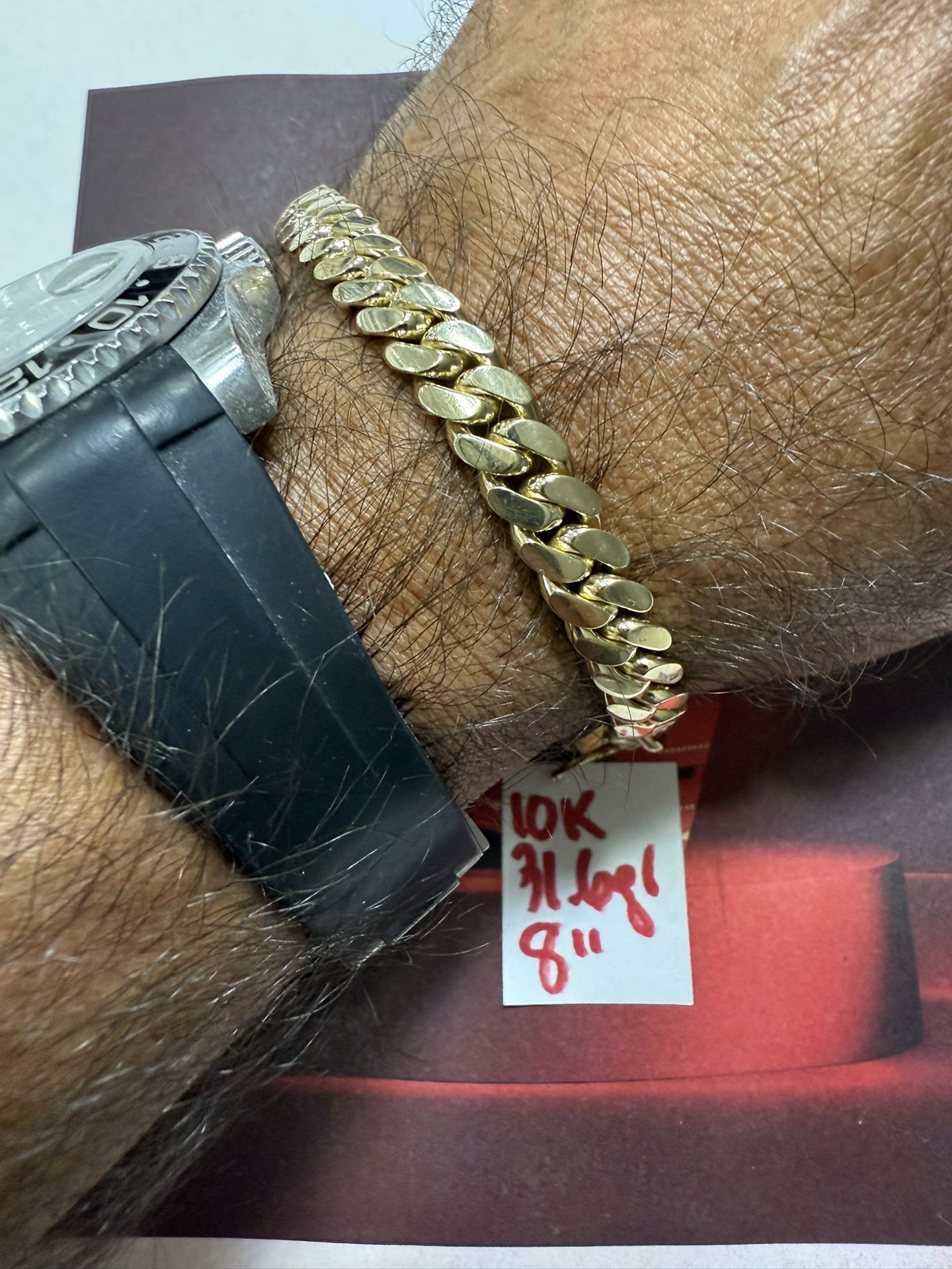 10K Solid Gold 🇨🇺 Links Bracelet For Wedding 31.6Gr 8 Inches Long 