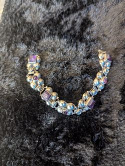 1930 Mexican Bracelet With Amethyst And 925 Silver