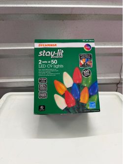 Sylvania Stay-Lit Platinum LED C9 Multicolor Christmas Lights – 2 Boxes