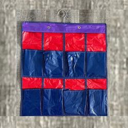 Kids Blue & Red Hanging Closet Shoe Organizer