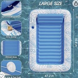 Jasonwell Inflatable Tanning Pool Lounger Floats 4 in 1 Sun Tan Tub 70x47”