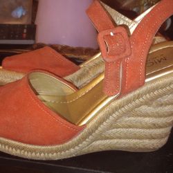 Orange Suede Shoes Size Ladies 7