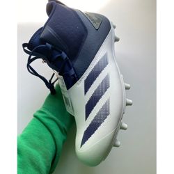 adidas Adizero Chaos Football Cleats WHITE & blue Men’s sz 13 NEW NO BOX 