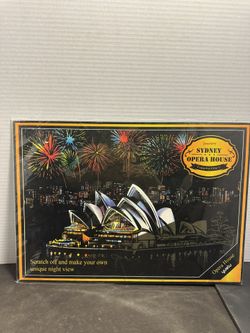 Yuelu Sydney Opera House Scratch Art Colorful City II 12x17 Craft Kit