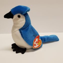 Ty Beanie Babies Blue Jay Rocket 1997 RARE With Errors. Retired