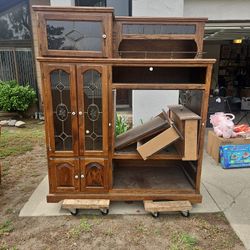Antique Oak Entertainment Center