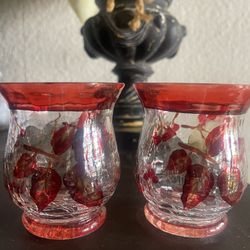 Crackle Glass Votive Hurricane 