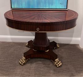 vintage Henredon Regency-Style Mahogany Demilune Console Table