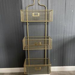 Metal gold basket - 3 tier