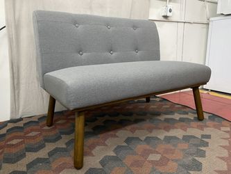 Modern Grey Tufted Armless Loveseat