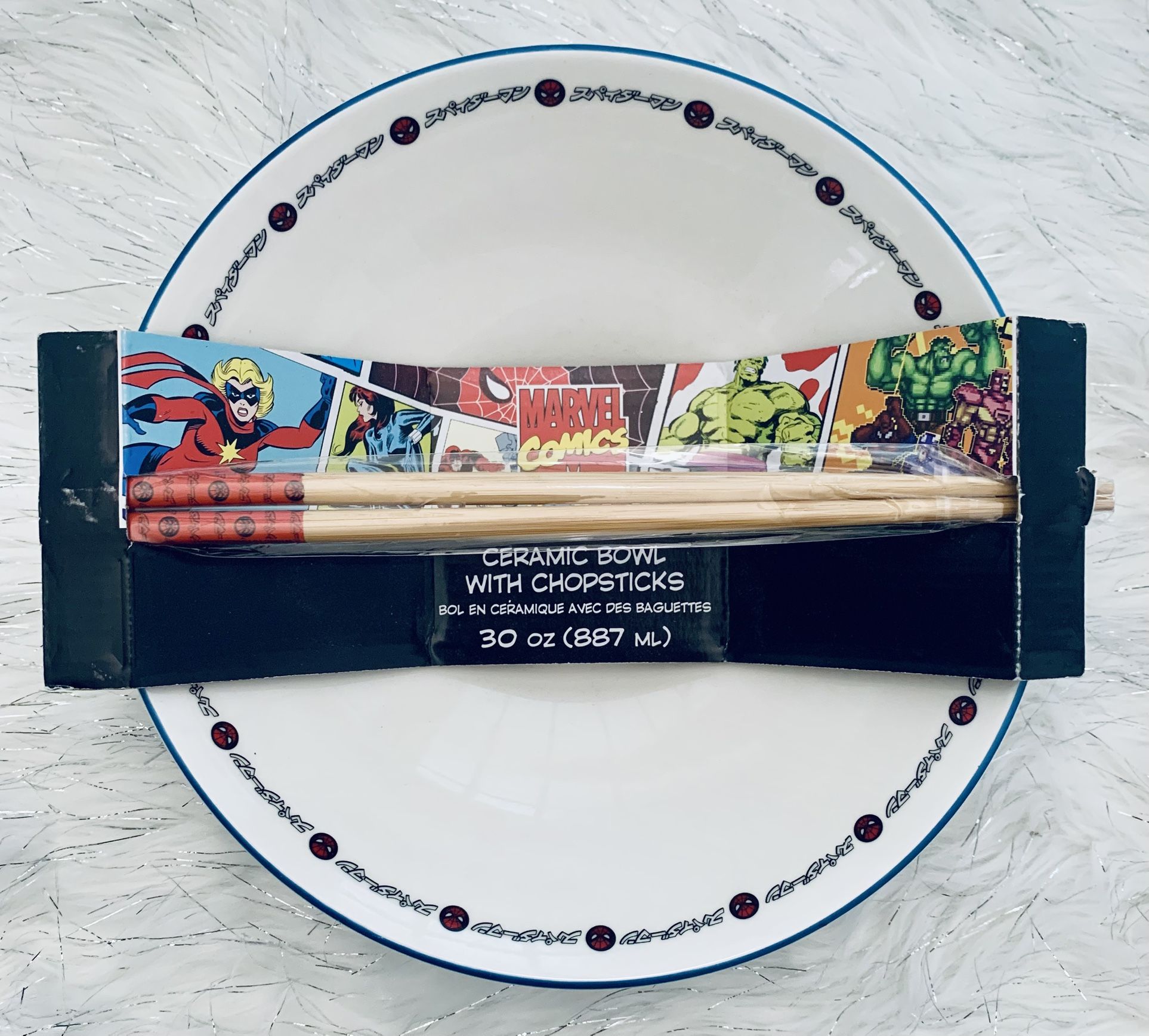 Marvel SpiderMan Noodle/Ramen Bowl with Chopsticks
