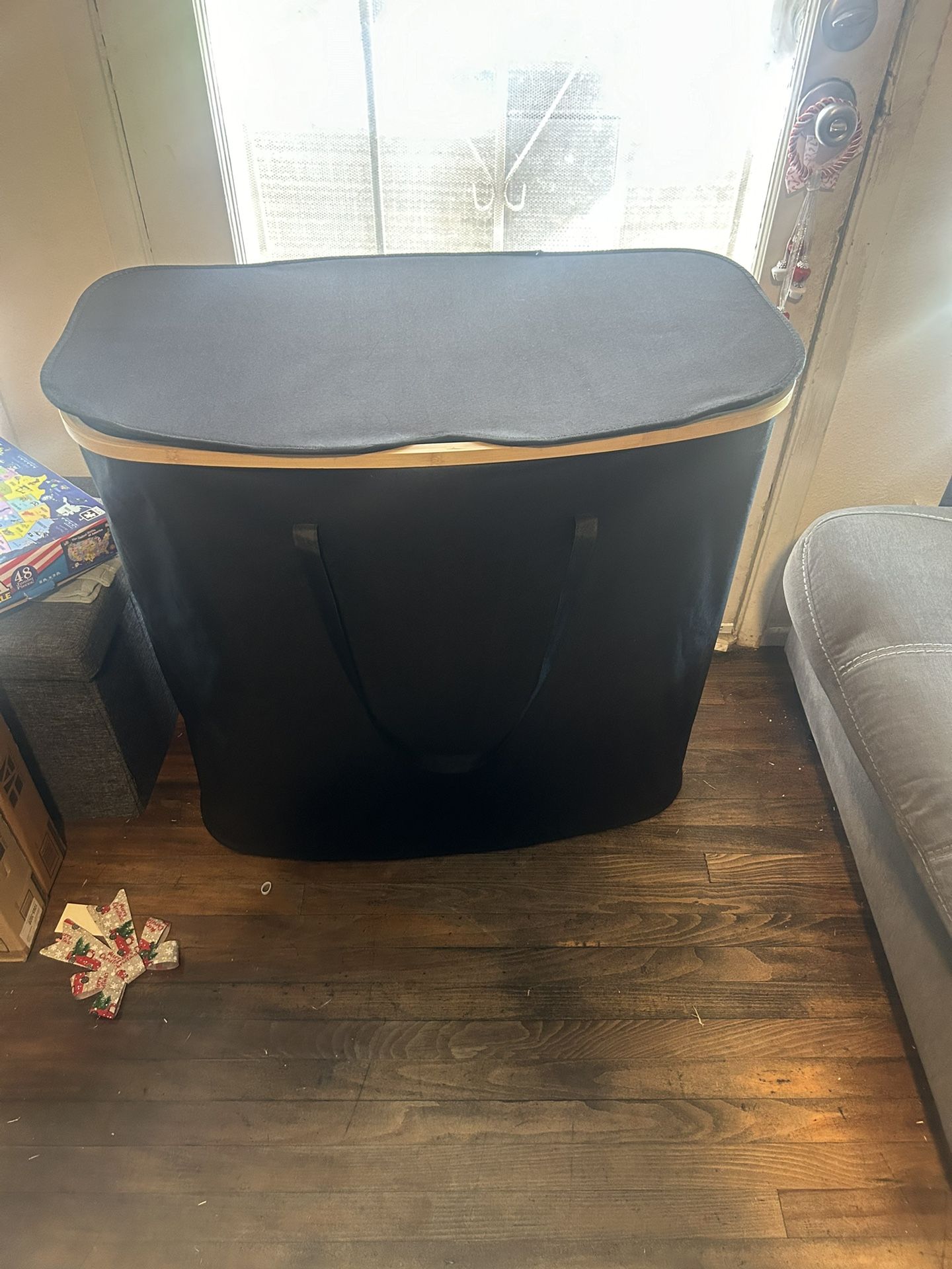 150L Laundry Basket with Lid,Large Laundry Hamper with Bamboo Handles, Hampers for Laundry, Dirty Clothes Hamper