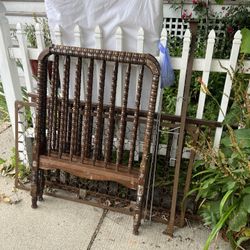 Solid Wood Crib And Mattress 