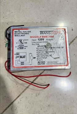 Translight Metal Halide Electronic Ballast Model BME 70M 120V Unit