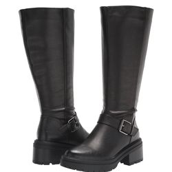 NEW Naturalizer Women's, Adler Black Moto Inspired Block Heel Knee High Boots Sz 7m