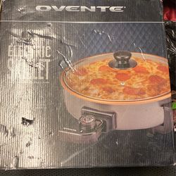 Portable Electric Skillet With Tempered Glass Cover 
