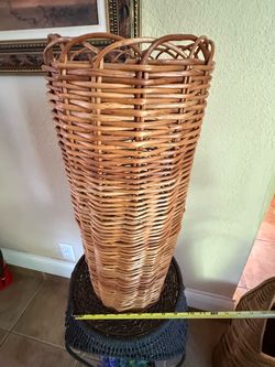 Tall entryway basket