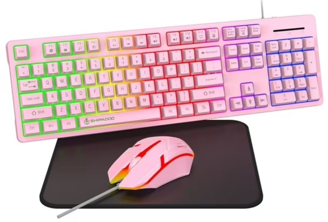Wired Gaming Keyboard & Mouse Combo, RGB Backlit