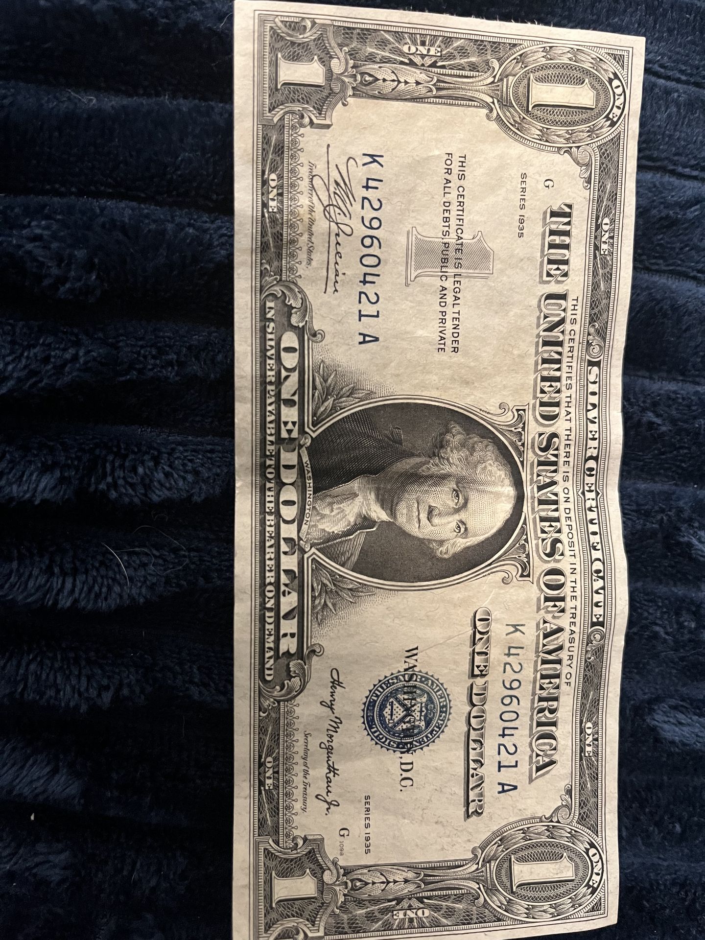 1935 silver certificate dollar