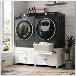 Double Laundry Pedestal for Washer and Dryer