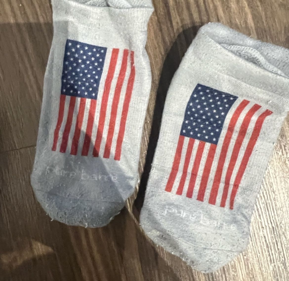 Pure Barre Patriotic American Flag Tavi Socks Size Small