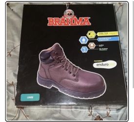 BRAHMA Steel Toe Waterproof Brown Leather Lace Up Boots Mens 
