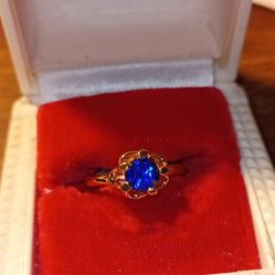 Synthetic Blue Sapphire Ring