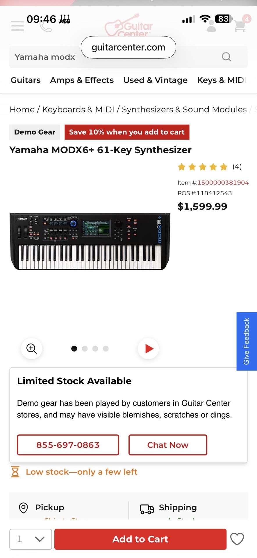 Yamaha modx M6 Open box