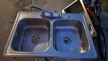 Stainless steel double sink