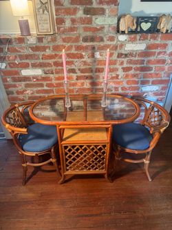 DINETTE TABLE CHAIRS BAMBOO HONEYMOON BISTRO TABLE