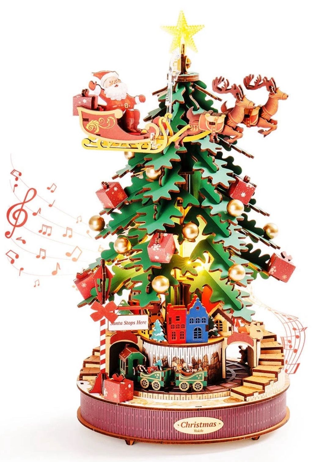 Rolife 3D Wooden Puzzle - Christmas Melody Tree AMS01 DIY New