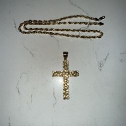 Gold Rope Chain, And Pendant