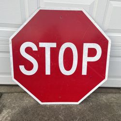 Authentic Metal STOP Sign - Garage / Shop / Man-Cave Décor Large 30"