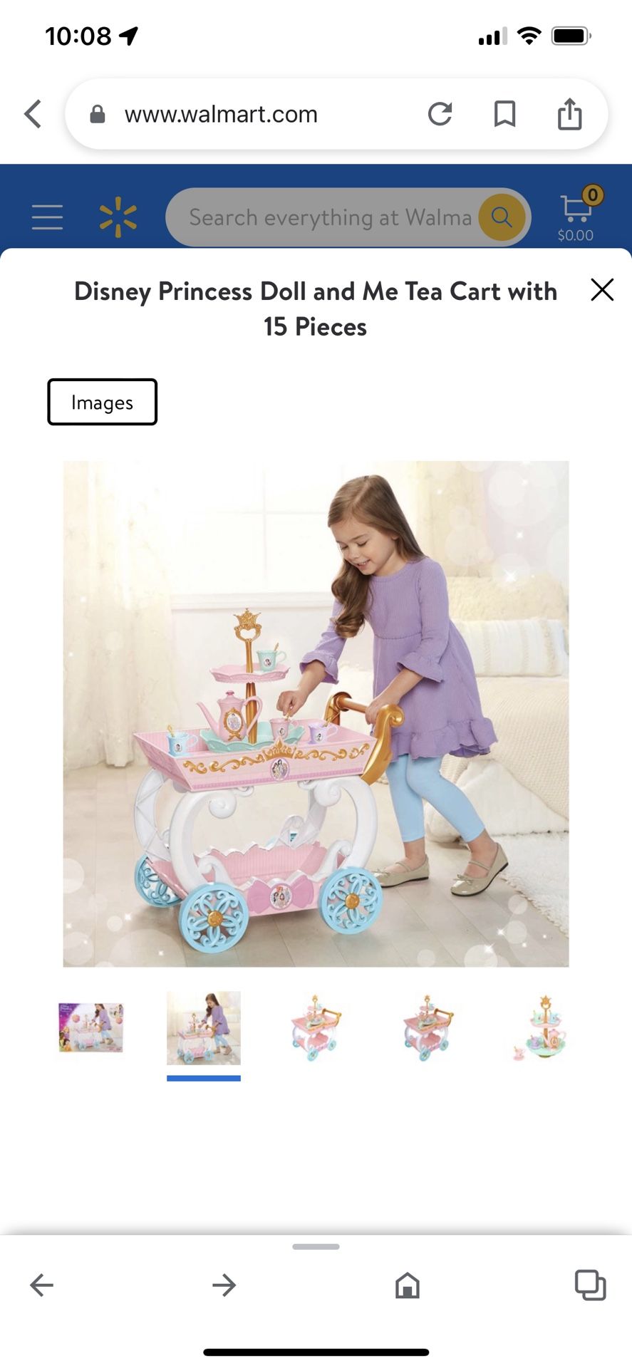 Disney Princess Doll and Me Tea Cart