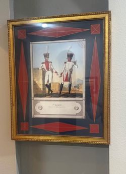 Vintage W. King Ambler  framed print. Series Chronicling the Uniforms of Napoleon's Grande Armée.