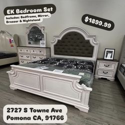 EK Rustic Wooden Bedroom Set 