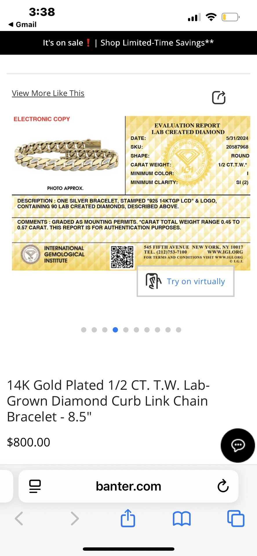  14k Hollowed Gold Bracelet