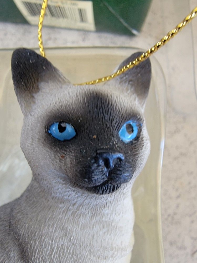 Vintage Limited Edition Siamese Cat Christmas Ornament Seasonal Decor